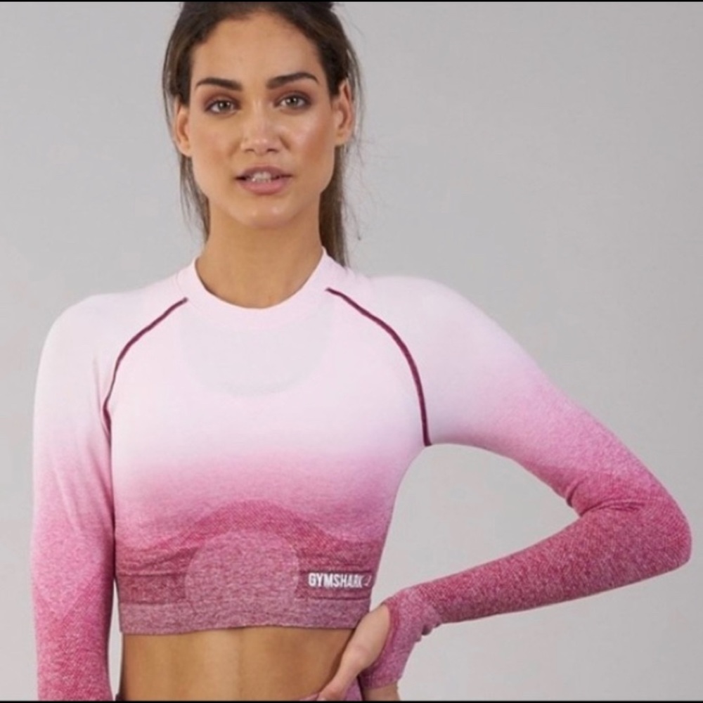 GYMSHARK Pink Ombré Crop Top